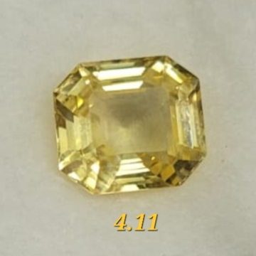 4.11ct octagonal yellow sapphire pukhraj KBG-YS07 by 