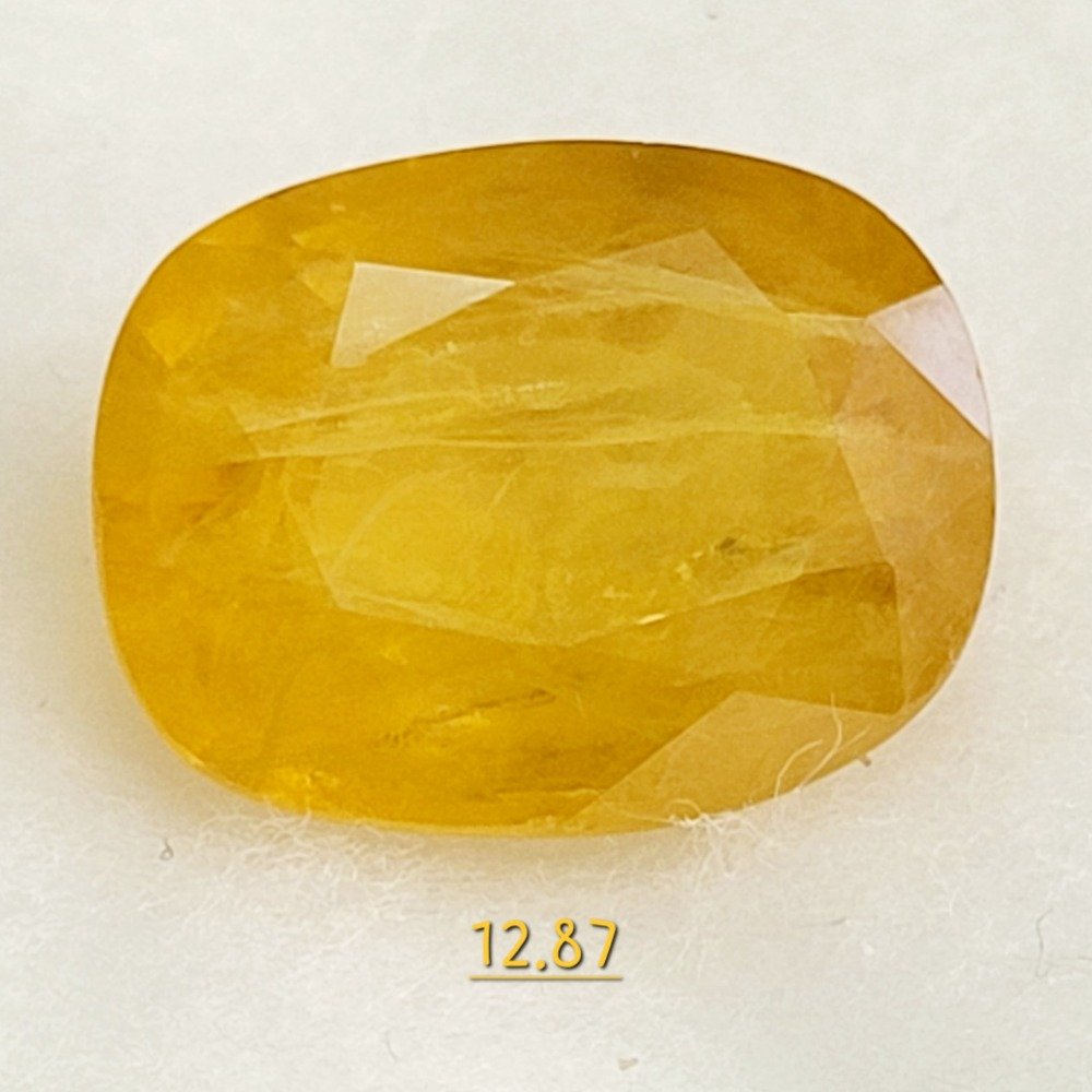 12.87ct oval yellow sapphire (pukhraj) KGB-YS04